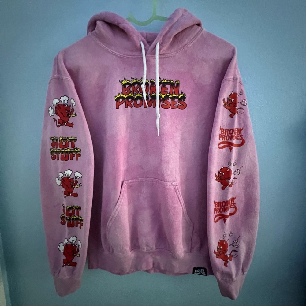 (Zumiez) Broken Promises x Hot Stuff- Women’s Two Moods Pink Tie Dye Hoodie